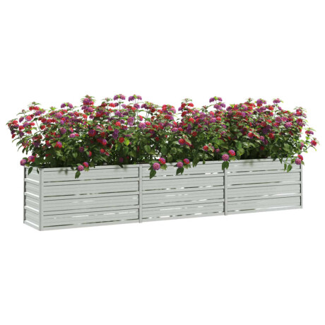 vidaXL Plantenbak verhoogd 240x40x45 cm gegalvaniseerd staal zilver afbeelding3 - 1