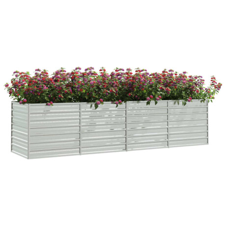 vidaXL Plantenbak verhoogd 320x80x77 cm gegalvaniseerd staal zilver afbeelding3 - 1