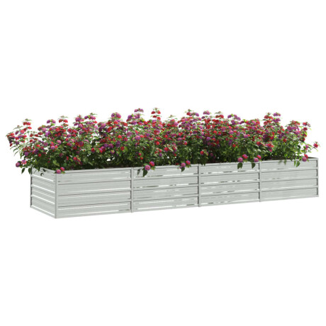 vidaXL Plantenbak verhoogd 320x80x45 cm gegalvaniseerd staal zilver afbeelding3 - 1