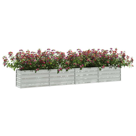 vidaXL Plantenbak verhoogd 320x40x45 cm gegalvaniseerd staal zilver afbeelding3 - 1