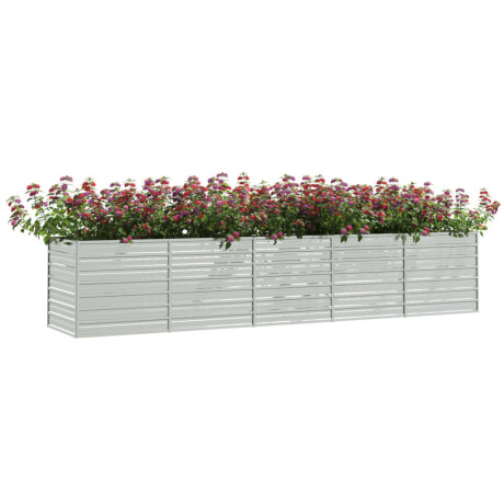 vidaXL Plantenbak verhoogd 400x80x45 cm gegalvaniseerd staal zilver afbeelding3 - 1