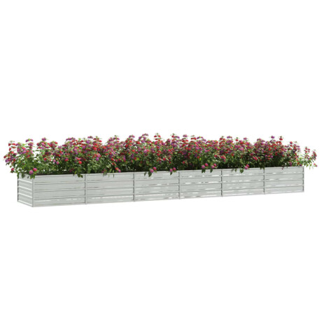 vidaXL Plantenbak verhoogd 480x80x45 cm gegalvaniseerd staal zilver afbeelding3 - 1