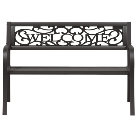 vidaXL Tuinbank 125 cm staal zwart afbeelding3 - 1