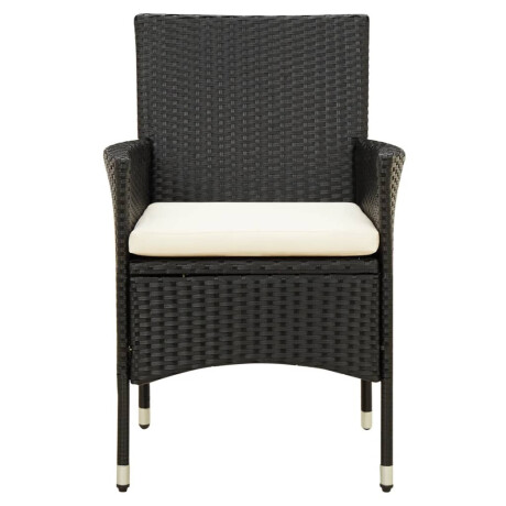 vidaXL Tuinstoelen 2 st met kussens poly rattan zwart afbeelding3 - 1