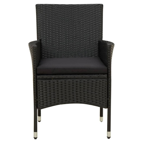 vidaXL Tuinstoelen 2 st met kussens poly rattan zwart afbeelding3 - 1