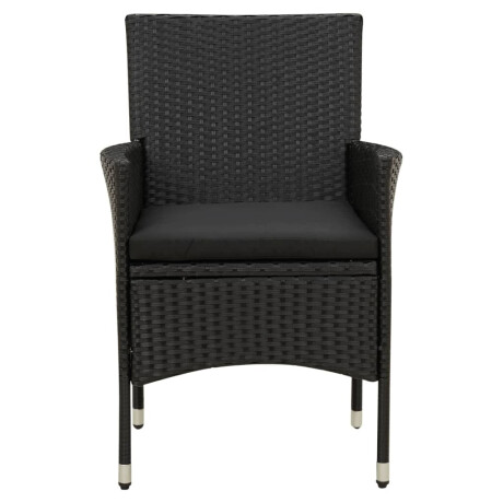 vidaXL Tuinstoelen 4 st met kussens poly rattan zwart afbeelding3 - 1