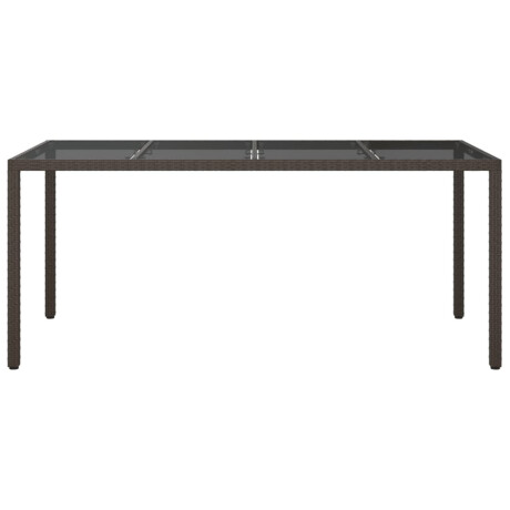 vidaXL Tuintafel 190x90x75 cm gehard glas en poly rattan bruin afbeelding3 - 1