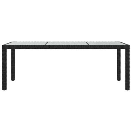 vidaXL Tuintafel 190x90x75 cm gehard glas en poly rattan black afbeelding3 - 1