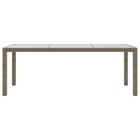 vidaXL Tuintafel 190x90x75 cm gehard glas en poly rattan grijs afbeelding3 - 1