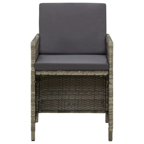 vidaXL Tuinstoelen 4 st met kussens poly rattan grijs afbeelding3 - 1