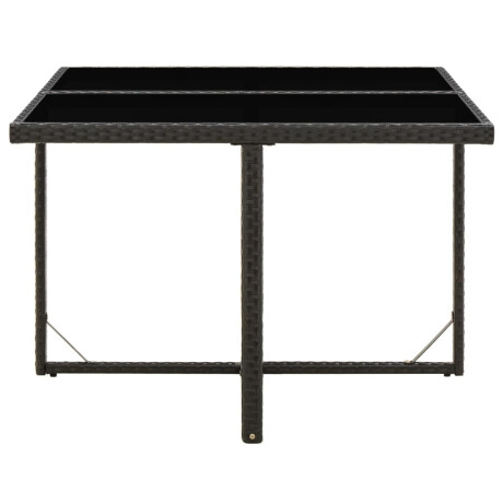 vidaXL Tuintafel 109x107x74 cm poly rattan en glas zwart afbeelding3 - 1