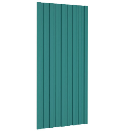 vidaXL Dakpanelen 12 st 100x45 cm gegalvaniseerd staal groen afbeelding3 - 1