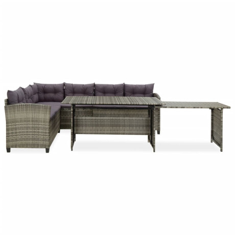 vidaXL 2-delige Loungeset met kussens poly rattan grijs afbeelding3 - 1