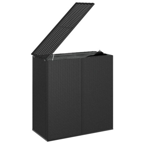 vidaXL Tuinbox 100x49x103,5 cm polyetheen rattan zwart afbeelding3 - 1