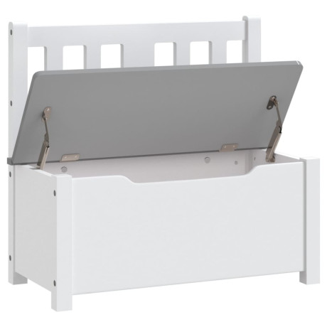 vidaXL Kinderopbergbankje 60x30x55 cm MDF wit en grijs afbeelding3 - 1