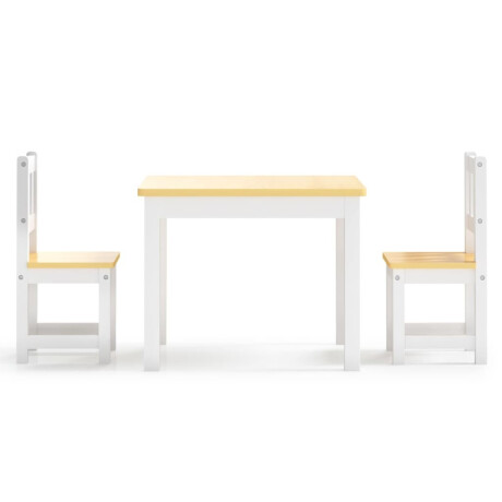 vidaXL 3-delige Kindertafel- en stoelenset MDF wit en grijs afbeelding3 - 1