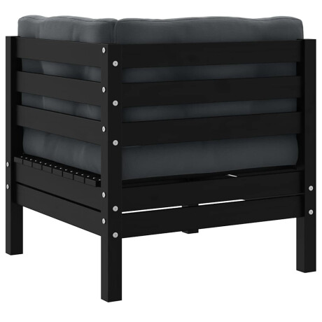 vidaXL Tuinhoekbank met kussens massief grenenhout zwart afbeelding3 - 1