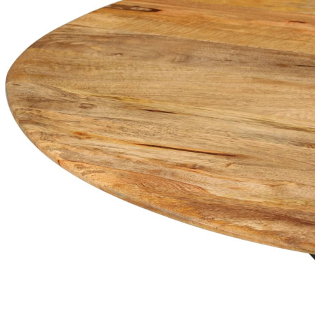 vidaXL Eettafel Ø110x78 cm massief mangohout en staal afbeelding3 - 1