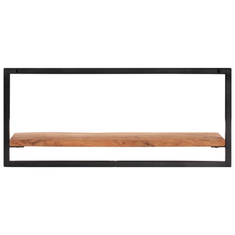 vidaXL Wandschappen 2 st 80x25x35 cm massief acaciahout en staal afbeelding3 - 1