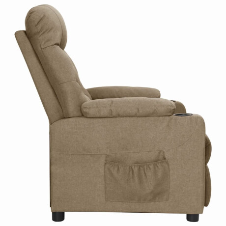 vidaXL Fauteuil verstelbaar stof taupe afbeelding3 - 1