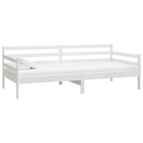 vidaXL Slaapbank met matras massief grenenhout wit 90x200 cm afbeelding3 - 1