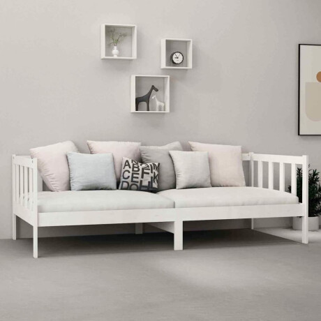 vidaXL Slaapbank met matras massief grenenhout wit 90x200 cm afbeelding3 - 1