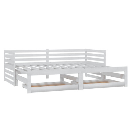 vidaXL Slaapbank uitschuifbaar massief grenenhout wit 2x(90x200) cm afbeelding3 - 1