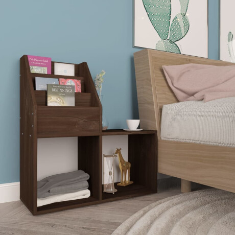vidaXL Kindertijdschriftenrek 71x30x78,5 cm bewerkt hout gerookt eiken afbeelding3 - 1