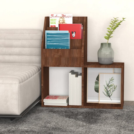 vidaXL Kindertijdschriftenrek 71x30x78,5 cm bewerkt hout bruineiken afbeelding3 - 1