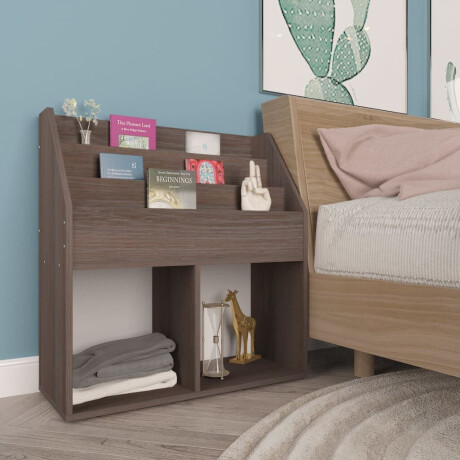 vidaXL Kindertijdschriftenrek 71x30x78,5 cm hout grijs en eikenkleur afbeelding3 - 1