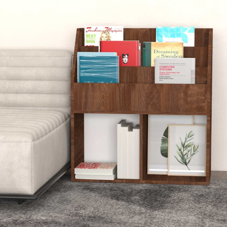 vidaXL Kindertijdschriftenrek 71x30x78,5 cm bewerkt hout bruineiken afbeelding3 - 1