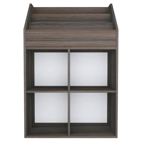 vidaXL Kindertijdschriftenrek 71x30x114 cm bewerkt hout grijs en eiken afbeelding3 - 1