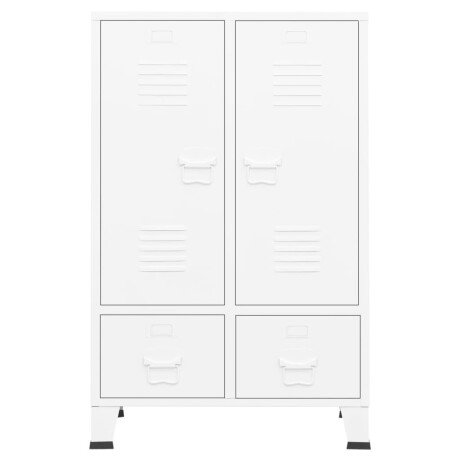 vidaXL Kledingkast industrieel 67x35x107 cm staal wit afbeelding3 - 1