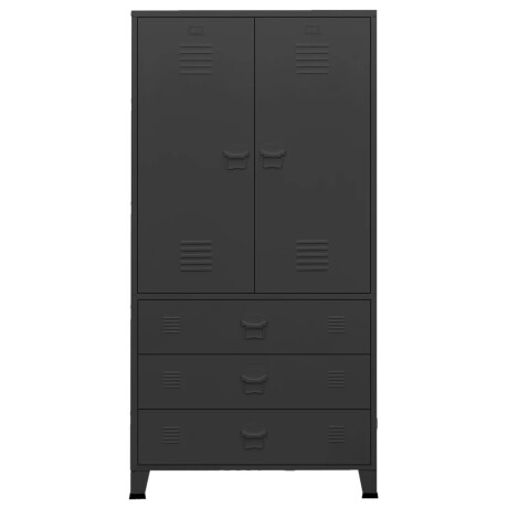 vidaXL Kledingkast industrieel 90x50x180 cm metaal zwart afbeelding3 - 1