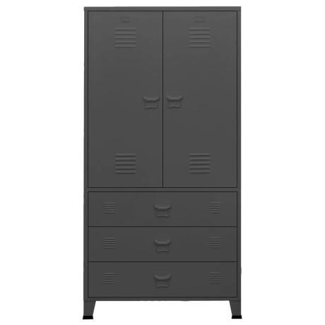 vidaXL Kledingkast industrieel 90x50x180 cm metaal antracietkleurig afbeelding3 - 1