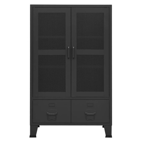 vidaXL Opbergkast industrieel 70x40x115 cm metaal zwart afbeelding3 - 1