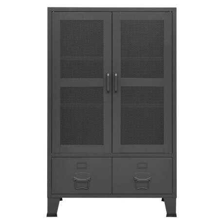 vidaXL Opbergkast industrieel 70x40x115 cm metaal antracietkleurig afbeelding3 - 1