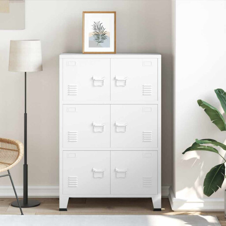 vidaXL Opbergkast industrieel 75x40x115 cm metaal wit afbeelding3 - 1