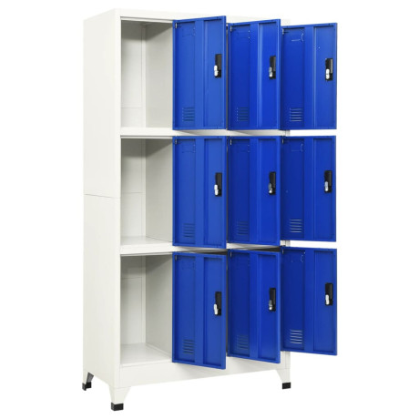 vidaXL Lockerkast 90x45x180 cm staal grijs en blauw afbeelding3 - 1