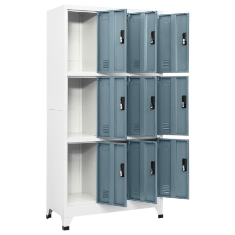 vidaXL Lockerkast 90x45x180 cm staal lichtgrijs en donkergrijs afbeelding3 - 1