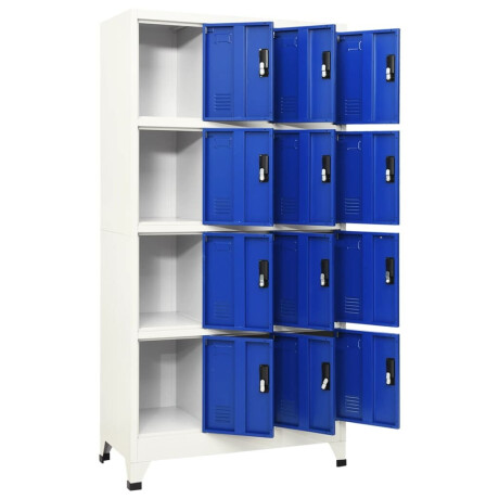 vidaXL Lockerkast 90x45x180 cm staal grijs en blauw afbeelding3 - 1