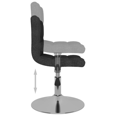 vidaXL Eetkamerstoelen 6 st draaibaar stof zwart afbeelding3 - 1