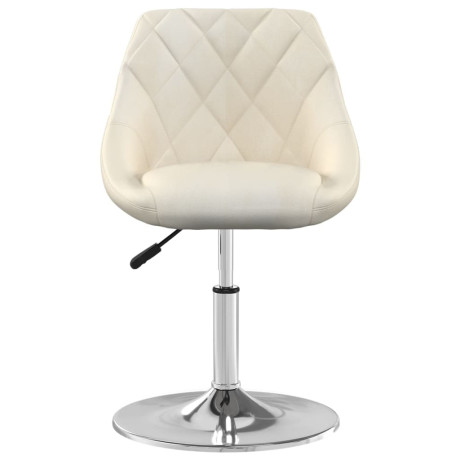 vidaXL Eetkamerstoelen draaibaar 6 st fluweel crèmekleurig afbeelding3 - 1