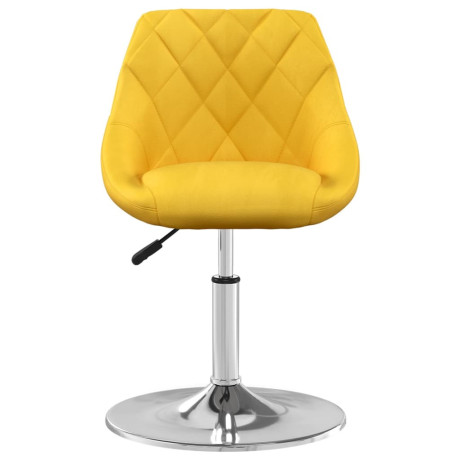 vidaXL Eetkamerstoelen draaibaar 6 st fluweel mosterdgeel afbeelding3 - 1