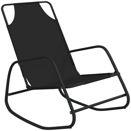 vidaXL Ligstoelen 2 st schommelend staal en textileen zwart afbeelding3 - 1