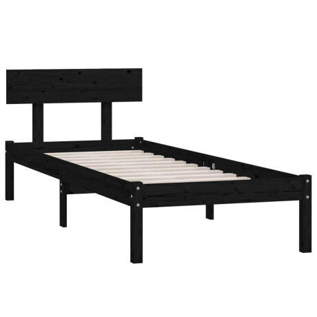 vidaXL Bedframe massief grenenhout zwart 90x200 cm afbeelding3 - 1