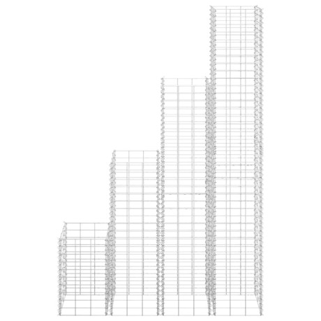 vidaXL Schanskorf plantenbakken 4 st 30x30x50/100/150/200 cm ijzer afbeelding3 - 1