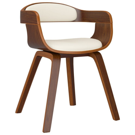 vidaXL Eetkamerstoelen 4 st gebogen hout en kunstleer crèmekleurig afbeelding3 - 1