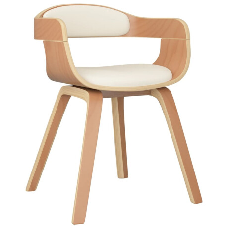 vidaXL Eetkamerstoelen 4 st gebogen hout en kunstleer crèmekleurig afbeelding3 - 1