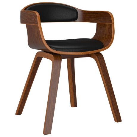 vidaXL Eetkamerstoelen 6 st gebogen hout en kunstleer zwart afbeelding3 - 1